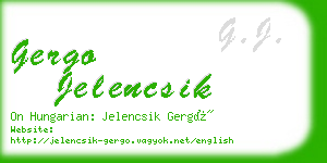 gergo jelencsik business card